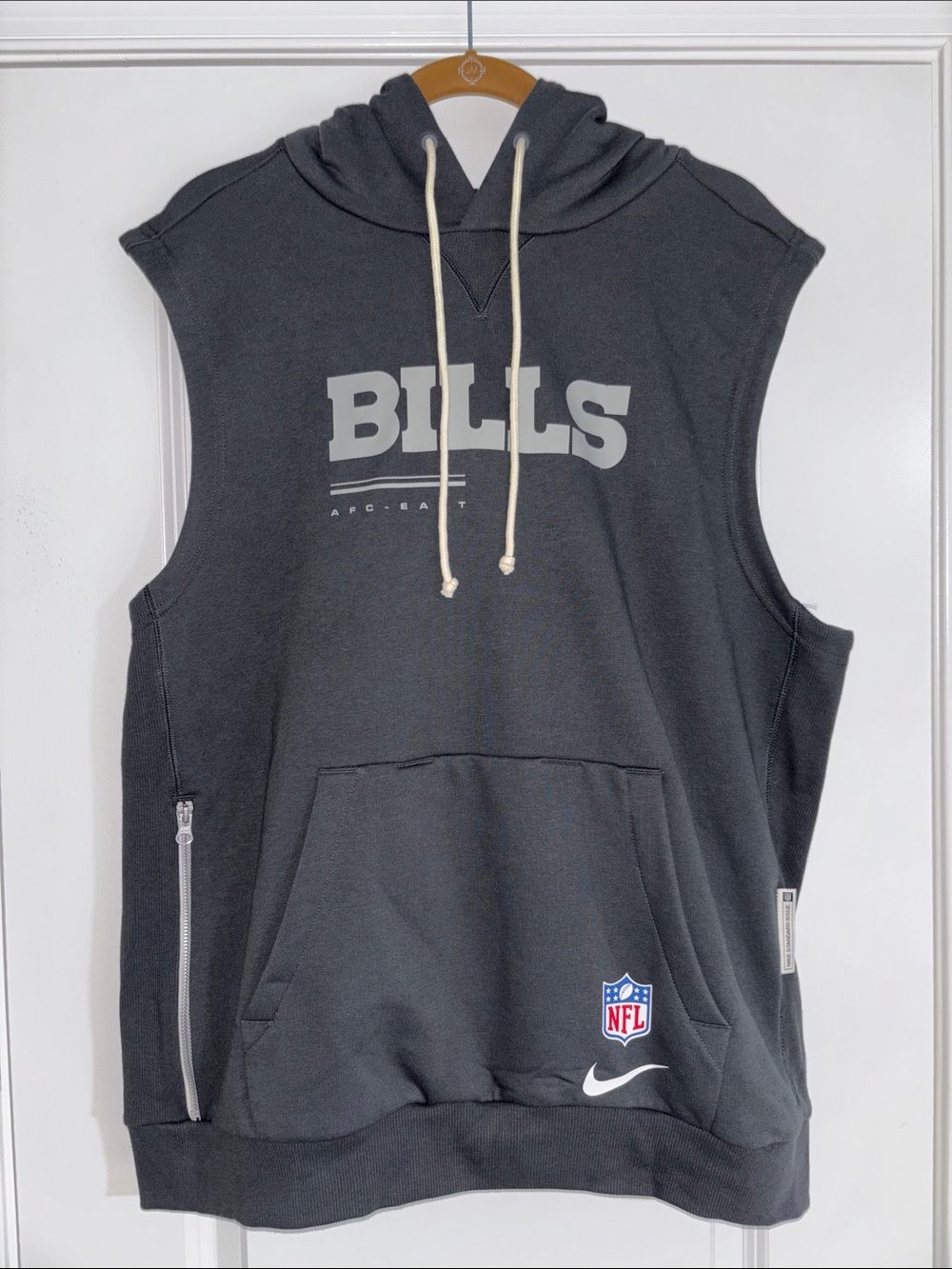 Nike Men's Buffalo Bills Anthracite Sideline Sleeveless Hoodie